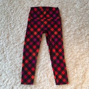 Plaid high waisted capris
